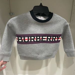 COPY - Burberry long sleeve shirt for boys. Size 4Y, color is gray purple and b…